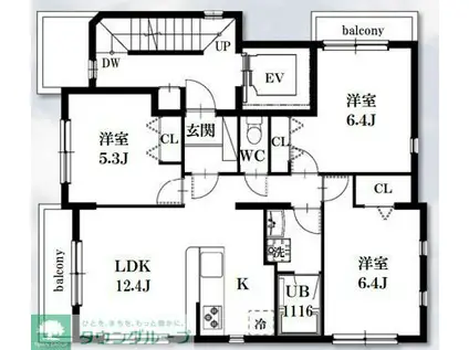 シャッツクヴェレ(3LDK/2階)の間取り写真