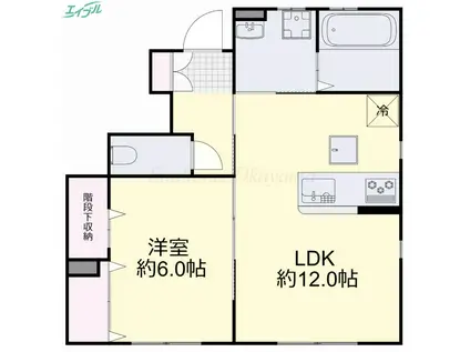 メゾンYASUI B(1LDK/1階)の間取り写真