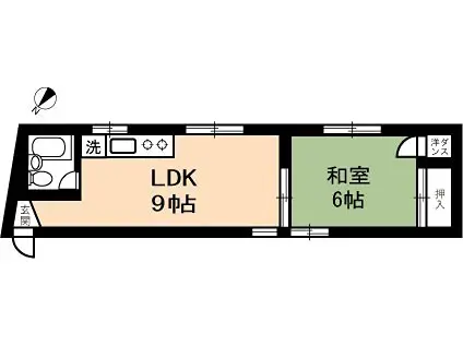 グレースハイム・ヨリノ(1LDK/2階)の間取り写真