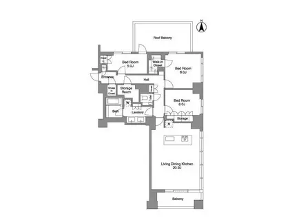 パークコート白金長者丸(3LDK/1階)の間取り写真