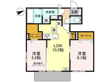 ソリッソ大久保町西嶋(2LDK/1階)の間取り写真