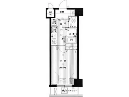 グランド・ガーラ幡ヶ谷ウエスト(1K/9階)の間取り写真