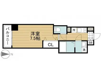 ミリアビタNO31(1K/2階)の間取り写真