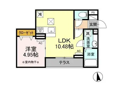 アヴァンス豊島 A(1LDK/2階)の間取り写真