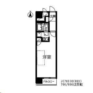 エスパシオ大町(ワンルーム/8階)の間取り写真
