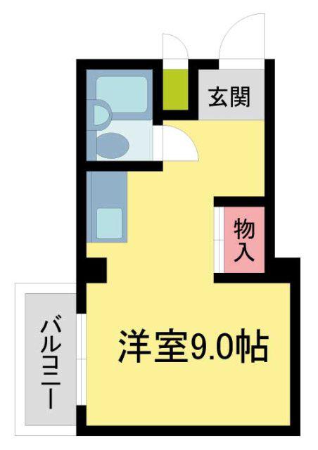 ユーカリハウス(ワンルーム/3階)の間取り写真