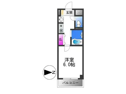 M・SUNRISE(1K/4階)の間取り写真
