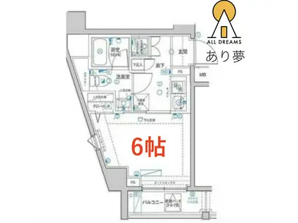 LEA横濱山手壱番館(1K/6階)の間取り写真