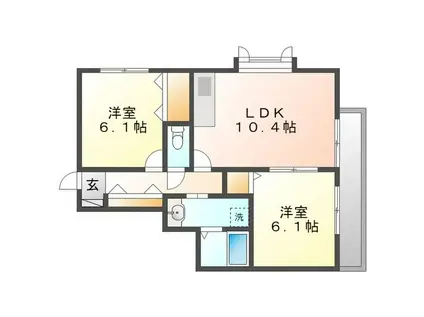 ＪＲ加古川線 新西脇駅 徒歩8分 2階建 築23年(2LDK/2階)の間取り写真