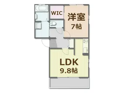 グランシードNAKAYAMA C棟(1LDK/1階)の間取り写真