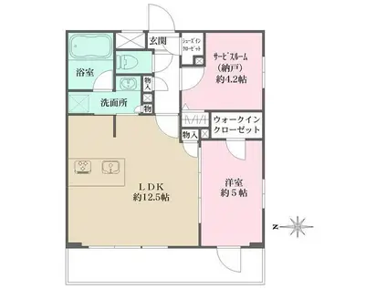 ラペルラ自由が丘2(1SLDK/2階)の間取り写真