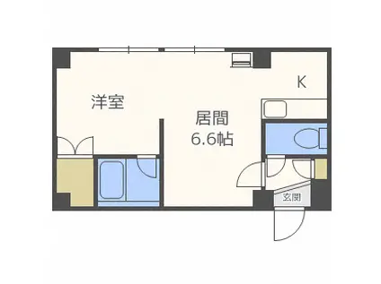 文京台コーポレーションV(1DK/2階)の間取り写真