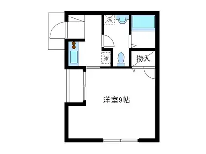 BELLS松濤(1K/1階)の間取り写真