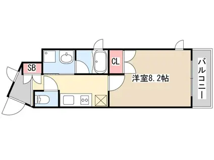 ピアグレース神戸(1K/4階)の間取り写真