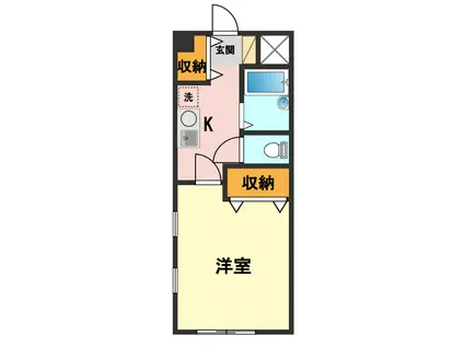 サイプレスガーデン(1K/1階)の間取り写真