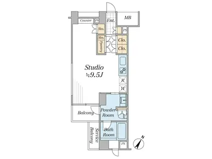 フィーノ渋谷(ワンルーム/1階)の間取り写真