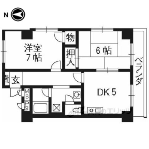 ロイヤルコーポ(2DK/3階)の間取り写真