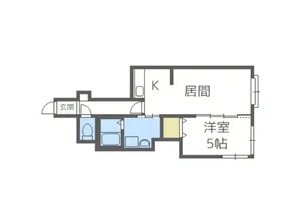 KAZU東札幌(1LDK/2階)の間取り写真