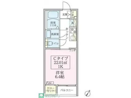 スカイルーチェ浦和(1K/3階)の間取り写真