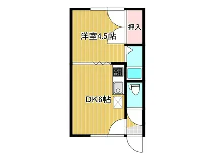 コーポひろか(1DK/2階)の間取り写真