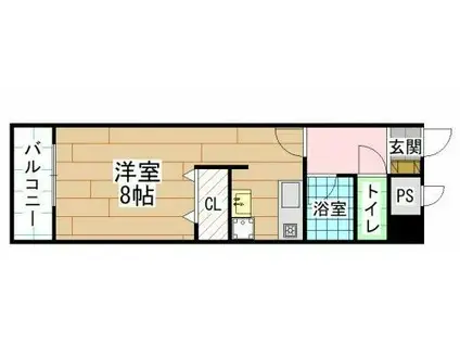 シェリール片野通(ワンルーム/4階)の間取り写真