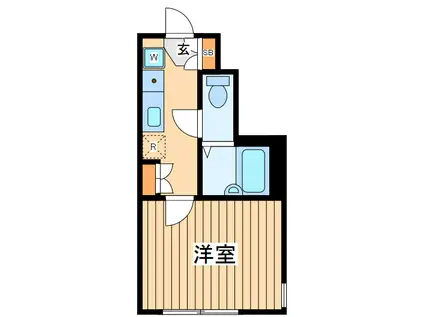 セゾン2(1K/1階)の間取り写真