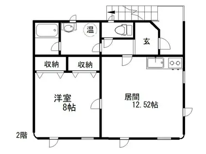 テラス木いちご(1LDK/2階)の間取り写真