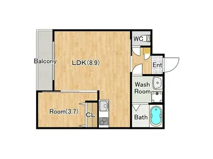 グレースヴィラ泉大津(1LDK/2階)の間取り写真