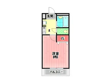 C・P・F(1K/2階)の間取り写真