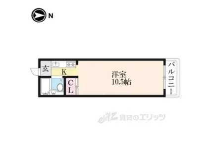 シャルマン松原通(ワンルーム/2階)の間取り写真