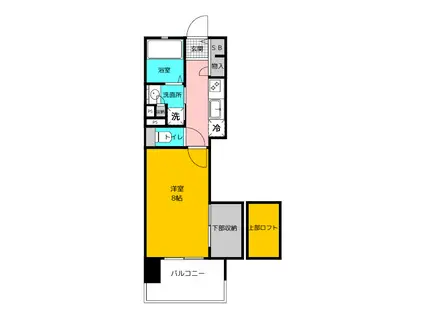 アクタス博多Vタワー3番館(1K/6階)の間取り写真