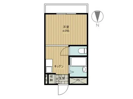 パークサイドマンション(1K/3階)の間取り写真
