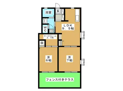 HG宮谷E棟(2SLDK/1階)の間取り写真