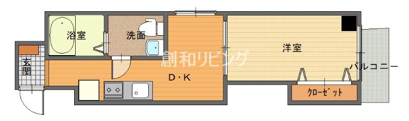 アミティの森(1DK/7階)の間取り写真