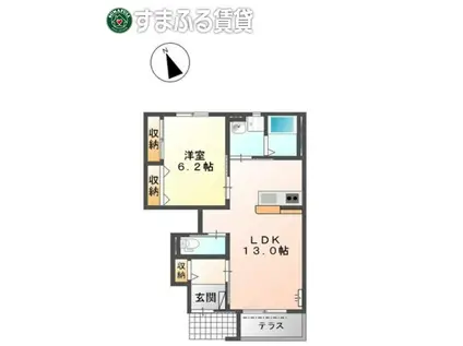 グロリアス(1LDK/1階)の間取り写真