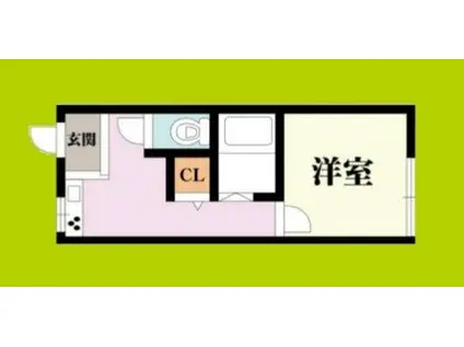 千本中ハイツ(1K/2階)の間取り写真