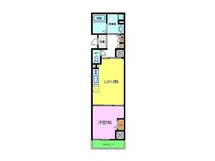 フォレストインサイド鳳(1LDK/3階)の間取り写真