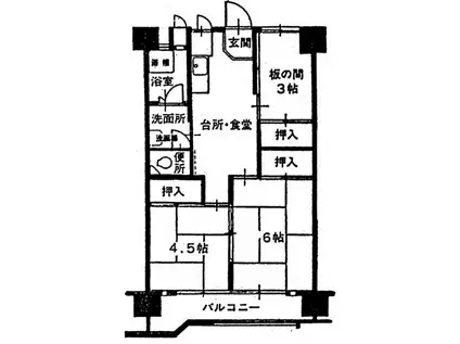 ＪＲ中央本線 鶴舞駅 徒歩5分 13階建 築51年(2SDK/10階)の間取り写真