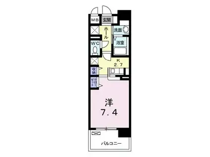 リーフグリーン(ワンルーム/4階)の間取り写真