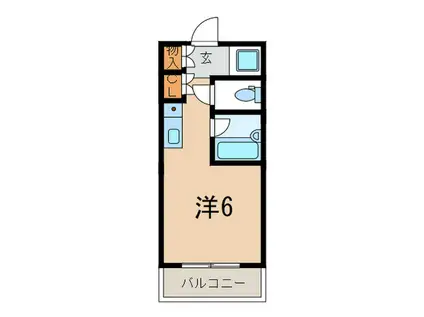 カサベラ岡本(ワンルーム/6階)の間取り写真