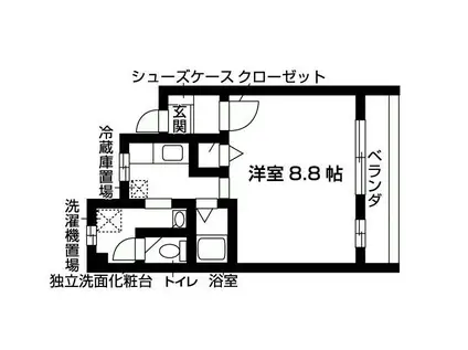 クリビアちくさA棟(1K/2階)の間取り写真