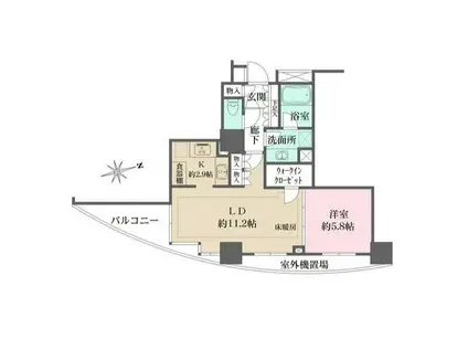 ドレッセ目黒インプレスタワー(1LDK/4階)の間取り写真