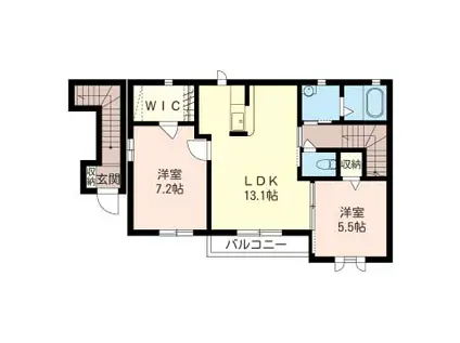 キャロッツE(2LDK/2階)の間取り写真