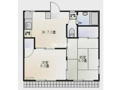 ブライトクレイン(2DK/1階)の間取り写真