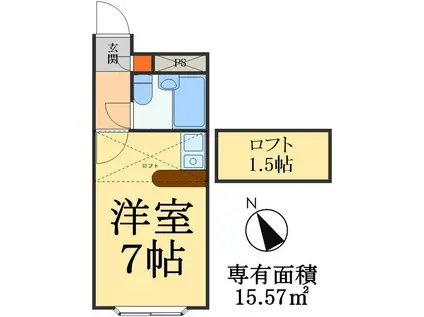 ベルピア常盤平11-5(ワンルーム/2階)の間取り写真