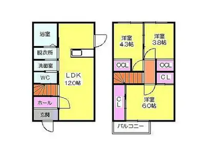江北五番街(3LDK/1階)の間取り写真