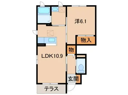 シャーメゾン I(1LDK/1階)の間取り写真