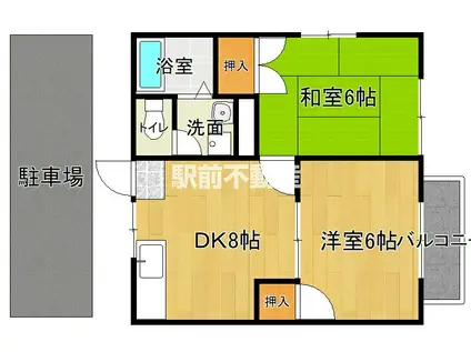 コーポ大和リバーサイド(2DK/2階)の間取り写真