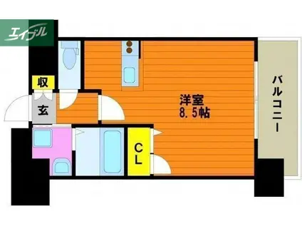 GREENTRAILPARK NISHIGAWA(1K/4階)の間取り写真