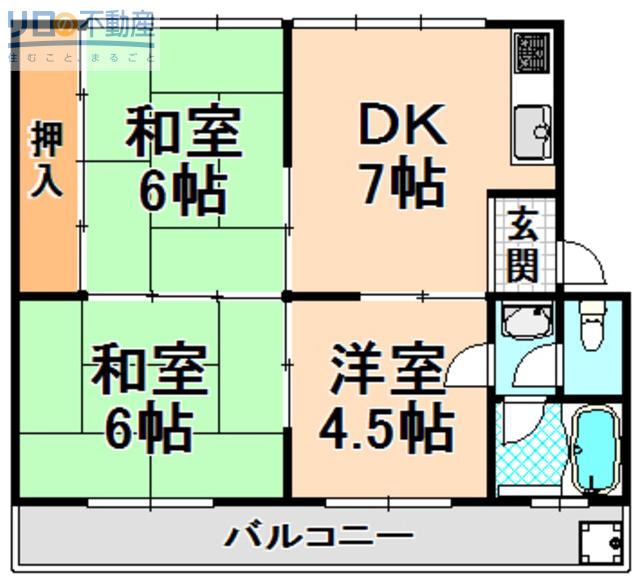 TGハイツ(3DK/3階)の間取り写真